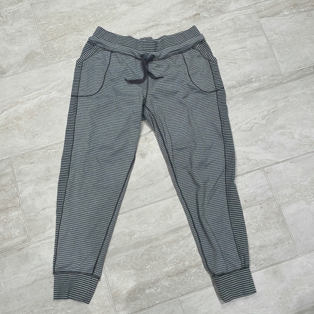 Grey striped sweatpants joggers